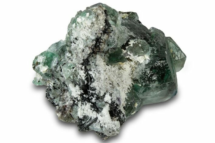 Black Tourmaline, Quartz, and Orthoclase on Fluorite - Namibia #322766